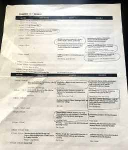 Itinerary for Domains—click to view larger. The circled items are the sessions I attended.