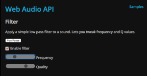 Web Audio API Filter